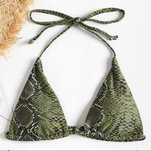 Green Snake Bikini Top